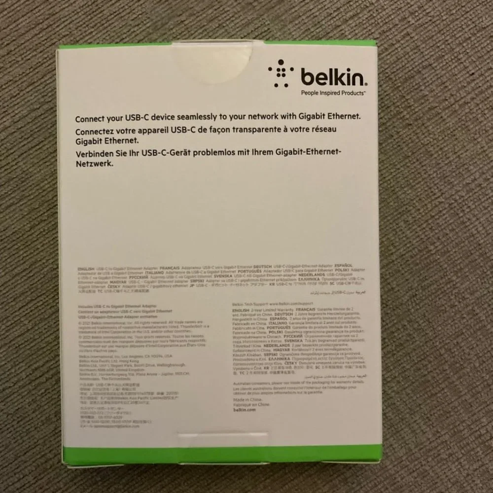 Belkin USB-C to Gigabit Ethernet Adapter (USB Type-C)